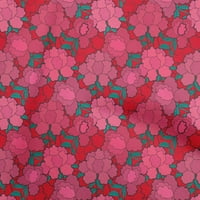 Onuone pamuk poplin crvena tkanina azijski kineski cvjetni šivanje zanata za obrtni projekti Otisci