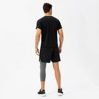Muške utežne hlače za jedno-noge Džepne kratke noge Košarka za trening za trening Brze sušenje sedam