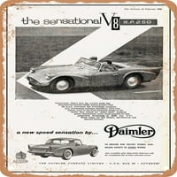 Metalni znak - Daimler V SP Vintage ad - Vintage Rusty Look