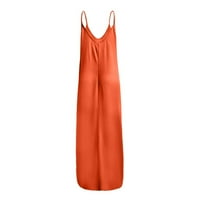Tking Fashion Womens Casual bez rukava plus veličina labavo obična dugačka ljetna maxi haljina sa džepovima narančasta m