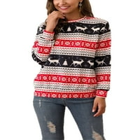 Puloru za žene Božićni pulover, duks s dugim rukavima jesen i zimski vrh