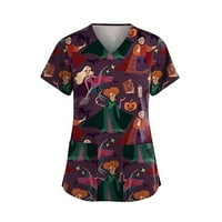 Ženski bluze s grafičkim grafičkim vratima V-izrez za bluza Radna odjeća Žene kratki rukav ljetni vrhovi
