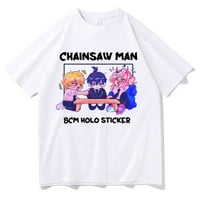 Jhpkjjapanese anime motorna pila Man majica Muški crtani vintage labavi majica Muškarci Žene Manga Denji