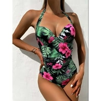 FOPP prodavač Ženska jednodijelna modna seksi ispis bikinija na plaži Svojci zeleni XL