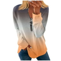 Cuhas bluze za žene patentni zatvarač pamučni bluze casual modna majica casual dugih rukava ženske vrhove
