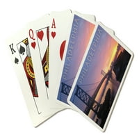 Philadelphia, Pennsylvania, Ben Franklin Bridge, Lantern Press, Premium igraće karte, karta s jokerima,