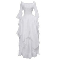 Hvyesh ženske viktorijanske haljine Gotic van ramena s pola rukava duga haljina plus veličina vintage elastični struk srednjovjekovni nošnje haljina Halloween princeza haljina