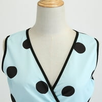 Proljetne haljine za žene Ležerne prilike 1950-ih retro bez rukava V-izrez Dot Track Party mamunska