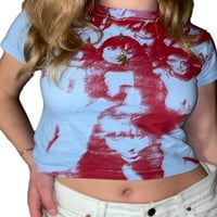 Ženski grafički grafički gornji okrugli vrat s kratkim rukavom košulja