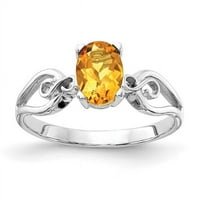 Finest zlato 14k bijeli zlatni polirani 5Vanski montažni prsten od dragog kamena, veličine 6