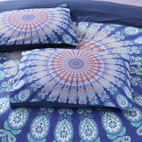 Innerwin lagana posteljina set sa zatvaračem sa zatvaračem prekrivač prekrivača pokrivač sa jastukom svetlo purple US King 230 *