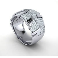 Real 2carat okrugli rez Diamond Prong Cluster Bridal Wedding Band Ring Golding Solid 10k Zlatni JK I1