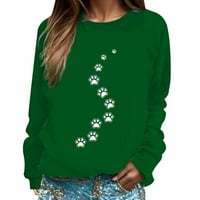 Petort Women's Plus Veličina dukserirt pulover plus veličina vrhova Green, XL
