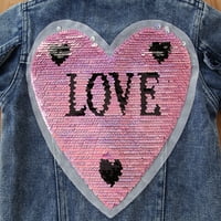 XingQing Toddler Baby Girls DEMIN jakne, Oblici srca Oblikovi sredstava Jeans COOTER