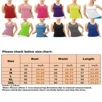 Glonme Women Sportske košulje Solid Color Yoga Top bez rukava Torbe za vježbanje teretana Atletic ActiveWeard