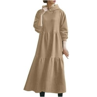 Haljine za žene Žene Ležerne dukseve Maxi haljina dugih rukava pulover pulover labavo dugačka haljina pada moda plus veličina