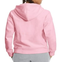 Ženski šampion obrnuto tkanje pulover kapuljača, sav-over script logotip multi skala oksford siva l