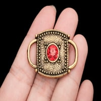 Zlatni oblici za jastuk Privjesak Crvena kristalna ogrlica od kristalne ogrlice od dragog metala Bold
