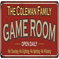 Porodični poklon Coleman Crvena igra Metalni znak 206180038640