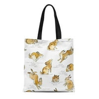 Platno tota torba slatka zečja akvarel za zečjeg zvecki crtane domaće izvučene trajne vrećice za punjenje