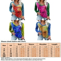 Prednjeg swalk-a cvjetni print dugih rukava Tunike TOPS Ladies V izrez Casual bluza Majica Pulover Basic