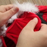 Ležerna haljina s dugim rukavima od djevojčice Božić Velvet Mesh pređe u šivanju haljine s trakom za