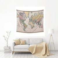 Popcreation Originalna stara ručna mapa Svjetska zidna tapiserija zid viseći zidnu umjetnost tapiserija