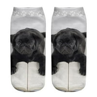 Parovi Popularne smiješne unizne kratke čarape 3D pasa tiskane čarape Ležerne prilike