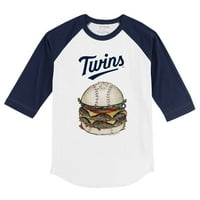 Dojenčad sitni otvor bijela mornarica Minnesota Twins Burger Raglan majica rukava
