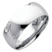 Jewels 14k bijeli zlatni Muški solidna obična tradicionalna klasična udobnost FIT Vjenčana prstena Veličina 10,5