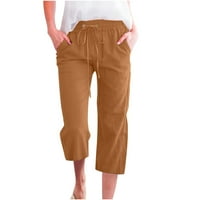 Leesechin ponude modne dukseve za žene casual solidne boje elastične hlače ravno široke pantalone za