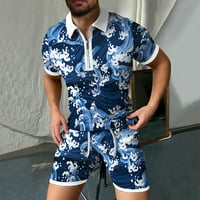 Muška ljetna trenerka, kratka havajska majica za muškarce mornarice m