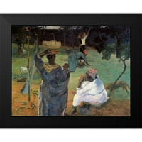 Gauguin, Paul Crni moderni uokvireni muzej umjetnički print pod nazivom - okupljanje voća