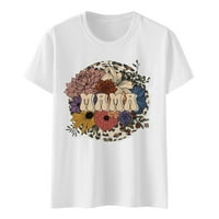 Dame TEE košulje tiskane kratkih rukava Slobodna kuća za odmor Stil Streetwear Beach Dnevno ženske proljetne