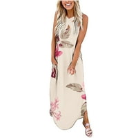 Yanhoo ženska casual labav sandress dugačak haljina bez rukava maxi haljine ljetna haljina za plažu