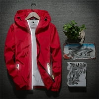 Muški kaput Otiska odjeća jesen i zimski patentni zatvarač kapuljač kapuljač jesenjih ušteda jakna dukserica za bluzu crvena s-10xl