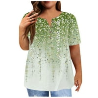 Strungten ženska majica kratkih rukava plus veličina majica Flow Flower Ispiši ležerne vrhove ženske