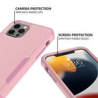Za iPhone pro max, 6,7 hibridni udarni gumeni mekani TPU Hard Pcback futrola, ružičasta