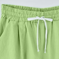 Miluxas Plus Veličina kratki čišćenje Ženska ljetna čvrsta pet bodova plus veličine pamučne pantalone