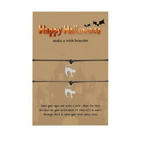 Postavite bundevu Witch CAT kostur privjesak za omotač na narukvicu Halloween Halloween narukvica za