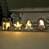 Božićni viseći ukras drveni blistavi ukrasi na privjesku u ormarići Bell božićno drvce viseći ukrasi
