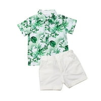 Bagilaanoe Toddler Baby Boy kratke hlače Set Ispis majica s kratkim rukavima + kratke hlače 1t 2t 3T