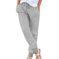 Fanxing ženske pamučne pantalone visokog struka jogger hlače - casual teretni elastični pojas za košulje