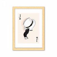 Spade J Igranje kartice Uzorak Dekorativni drveni slikarski ukras Naslovnica Frame slike A4