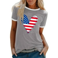 Američki zastava za žene za žene 4. jula Patriotska košulja Trendi labavi fit tucinski tee grafički