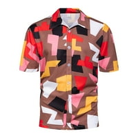 Muškarci Hawaii Print Majica Muška modna casual TOP Okrenite ovratnik Proljeće Ljeto dugme Bluza Boja