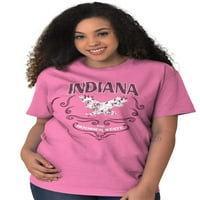 Indiana The Hoosier State Feminine ptica ženska grafička majica Tees Brisco Marke