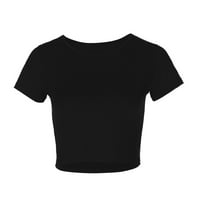Košulje za žene Grafičke majice Ljeto kratki rukav Slatki usjev Ležerne prilike Casual Basic Crewneck