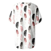 Cleance Ljetni vrhovi za žensku majicu kratkih rukava V izrez Casual Tie Dye Grafičke majice Labavi