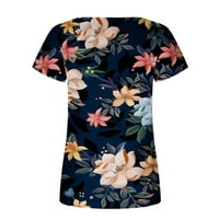 MAFYTYTPR Ženski vrhovi proljeće Ljeto Žene Modni tiskani Ležerni okrugli vrat Slobodne majice Slobodne majice